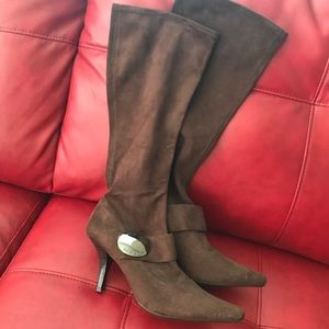 BCBG Chocolate Suede Boots
